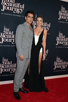 The US Premier of A Big Bold Beautiful Journey Colin Farell and Margot Robbie in a Mugler black dress attends The US Premier of A Big Bold Beautiful Journey on September 15, 2025 at the AMC Lincoln Square in New York, New York, USA., Credit:Robin Platzer Avalon United States of America, New York, New York  Copyright: xRobinxPlatzerx xAvalonx 1037675700