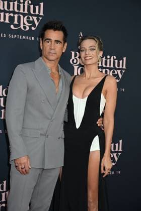 The US Premier of A Big Bold Beautiful Journey Colin Farell and Margot Robbie in a Mugler black dress attends The US Premier of A Big Bold Beautiful Journey on September 15, 2025 at the AMC Lincoln Square in New York, New York, USA., Credit:Robin Platzer Avalon United States of America, New York, New York  Copyright: xRobinxPlatzerx xAvalonx 1037675716