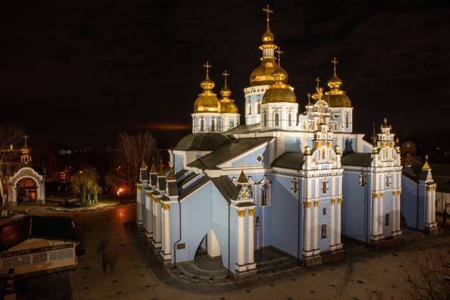 RECORD DATE NOT STATED The Orthodox Church of Ukraine St. Michael s Golden-Domed Monastery at night light - Kyiv, Ukraine. The Orthodox Church of Ukraine St. Michael s Golden-Domed Monastery in the Ukrainian Baroque style at night light - Kyiv, Ukraine. Horizontal., 96403118.jpg