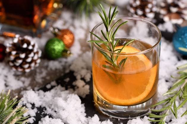 Bourbon Old Fashioned Winter Cocktail Bourbon Old Fashioned Winter Cocktail. Spicy rosemary syrup mixed with warming bourbon, fresh lemon and orange, 97135848.jpg RECORD DATE NOT STATED