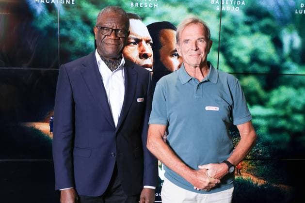 Muganga Premiere - Paris 2018 Nobel Peace Prize winner, Dr. Denis Mukwege and Guy Cadière attend the photocall for the premiere of Muganga held at the UGC Les Halles in Paris, France on September 16, 2025. Photo by David Boyer ABACAPRESS.COM Paris France  Copyright: xBoyerxDavid ABACAx