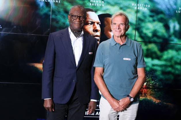 Muganga Premiere - Paris 2018 Nobel Peace Prize winner, Dr. Denis Mukwege and Guy Cadière attend the photocall for the premiere of Muganga held at the UGC Les Halles in Paris, France on September 16, 2025. Photo by David Boyer ABACAPRESS.COM Paris France  Copyright: xBoyerxDavid ABACAx