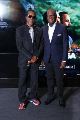 Muganga Premiere - Paris Isaach de Bankolé and 2018 Nobel Peace Prize winner, Dr. Denis Mukwege attend the photocall for the premiere of Muganga held at the UGC Les Halles in Paris, France on September 16, 2025. Photo by David Boyer ABACAPRESS.COM Paris France  Copyright: xBoyerxDavid ABACAx