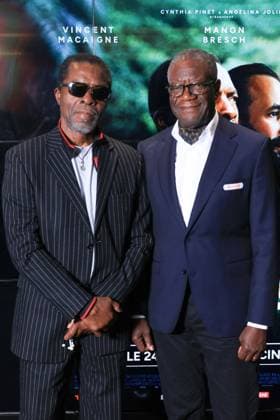 Muganga Premiere - Paris Isaach de Bankolé and 2018 Nobel Peace Prize winner, Dr. Denis Mukwege attend the photocall for the premiere of Muganga held at the UGC Les Halles in Paris, France on September 16, 2025. Photo by David Boyer ABACAPRESS.COM Paris France  Copyright: xBoyerxDavid ABACAx