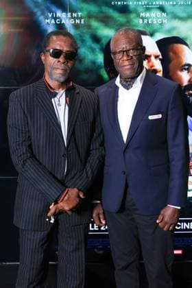 Muganga Premiere - Paris Isaach de Bankolé and 2018 Nobel Peace Prize winner, Dr. Denis Mukwege attend the photocall for the premiere of Muganga held at the UGC Les Halles in Paris, France on September 16, 2025. Photo by David Boyer ABACAPRESS.COM Paris France  Copyright: xBoyerxDavid ABACAx