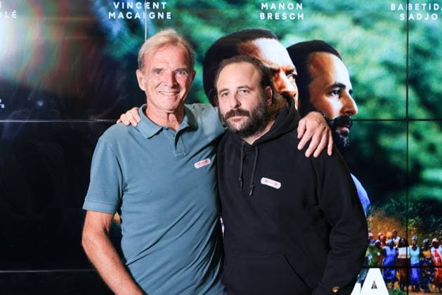 Muganga Premiere - Paris Guy Cadière and Vincent Macaigne attend the photocall for the premiere of Muganga held at the UGC Les Halles in Paris, France on September 16, 2025. Photo by David Boyer ABACAPRESS.COM Paris France  Copyright: xBoyerxDavid ABACAx