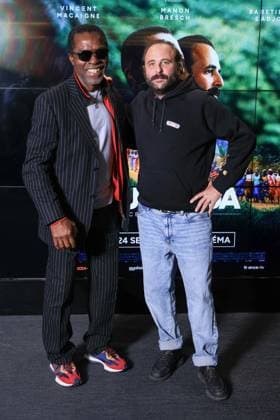 Muganga Premiere - Paris Isaach de Bankolé and Vincent Macaigne attend the photocall for the premiere of Muganga held at the UGC Les Halles in Paris, France on September 16, 2025. Photo by David Boyer ABACAPRESS.COM Paris France  Copyright: xBoyerxDavid ABACAx