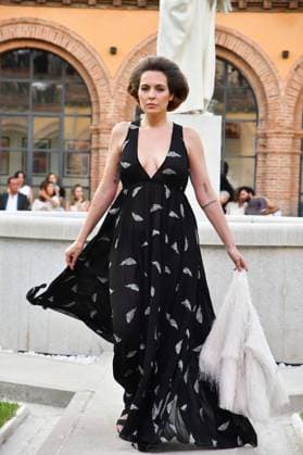 Mercedes-Benz Fashion Week de Madrid - Maison Mesa in Spain - 16 Sep 2025 A model walks the runway wearing a design by Maison Mesa during Mercedes-Benz Fashion Week de Madrid in IFERMA. Madrid Spain Copyright: xAtilanoxGarciax xSOPAxImagesx FOTO48095