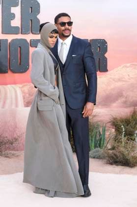 Teyana Taylor and Aaron Pierre at the premiere of the movie One Battle After Another at Odeon Luxe Leicester Square London, 16 09 2025 Foto:xJ.xEdwardsx xFuturexImagex one_battle_5920