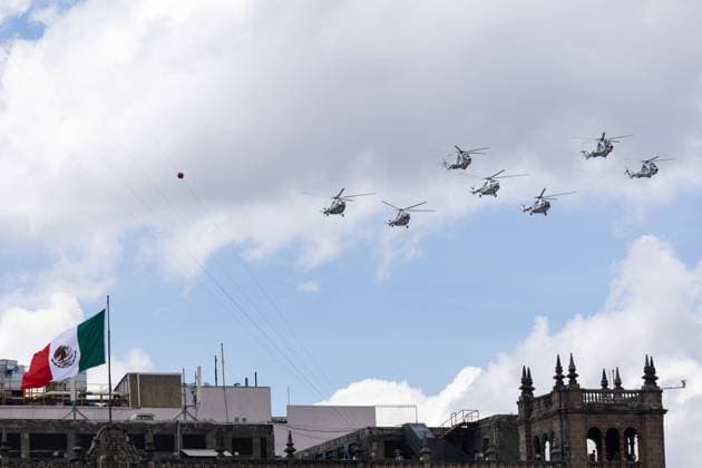 September 16, 2025, Mexico City, Mexico: The military parade commemorating Mexico s Independence Day took place, led by President Claudia Sheinbaum Pardo, accompanied by the Secretary of the Navy, Raymundo Pedro Morales Angeles, and the Secretary of Defense, Ricardo Trevilla Trejo, among other officials..Approximately 16,000 members of the various federal armed forces participated in the event, marching from the Plaza de la Constitucio³n to the military camp Marte. Mexico City Mexico - ZUMAl178 20250916_znp_l178_074 Copyright: xCristianxLeyvax
