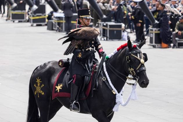 September 16, 2025, Mexico City, Mexico: The military parade commemorating Mexico s Independence Day took place, led by President Claudia Sheinbaum Pardo, accompanied by the Secretary of the Navy, Raymundo Pedro Morales Angeles, and the Secretary of Defense, Ricardo Trevilla Trejo, among other officials..Approximately 16,000 members of the various federal armed forces participated in the event, marching from the Plaza de la Constitucio³n to the military camp Marte. Mexico City Mexico - ZUMAl178 20250916_znp_l178_103 Copyright: xCristianxLeyvax