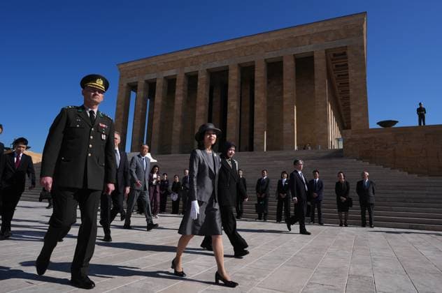 Princess Akiko of Mikasa visits Anitkabir in Ankara ANKARA, TURKIYE - SEPTEMBER 17: Princess Akiko of Mikasa visits Anitkabir, mausoleum of Turkish Republic s Founder Mustafa Kemal Ataturk, in Ankara, Turkiye on September 17, 2025. Evrim Aydin Anadolu Ankara Turkey. Editorial use only. Please get in touch for any other usage.  Copyright: x2025xAnadoluxEvrimxAydinx