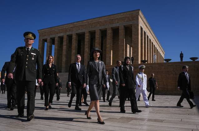 Princess Akiko of Mikasa visits Anitkabir in Ankara ANKARA, TURKIYE - SEPTEMBER 17: Princess Akiko of Mikasa visits Anitkabir, mausoleum of Turkish Republic s Founder Mustafa Kemal Ataturk, in Ankara, Turkiye on September 17, 2025. Evrim Aydin Anadolu Ankara Turkey. Editorial use only. Please get in touch for any other usage.  Copyright: x2025xAnadoluxEvrimxAydinx