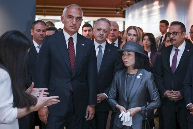 Japanese Princess Akiko of Mikasa in Ankara ANKARA, TURKIYE - SEPTEMBER 17: Princess Akiko of Mikasa visits the exhibition The Birth of a Vision: The Legacy for the Future Project - The Golden Age of Archaeology. at the Presidential National Library in Ankara, Turkiye on September 17, 2025. Turkish Minister of Culture and Tourism Mehmet Nuri Ersoy also attended the visit. Harun Ozalp Anadolu Ankara Turkey. Editorial use only. Please get in touch for any other usage.  Copyright: x2025xAnadoluxHarunxOzalpx
