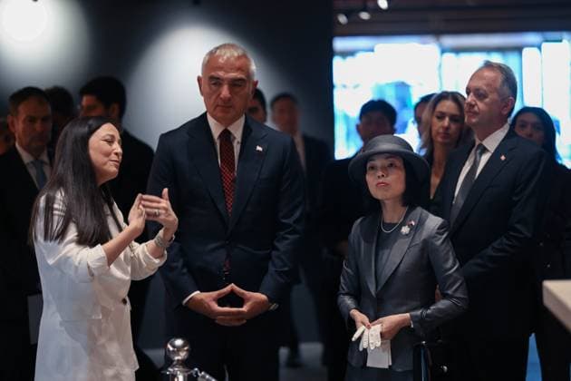 Japanese Princess Akiko of Mikasa in Ankara ANKARA, TURKIYE - SEPTEMBER 17: Princess Akiko of Mikasa visits the exhibition The Birth of a Vision: The Legacy for the Future Project - The Golden Age of Archaeology. at the Presidential National Library in Ankara, Turkiye on September 17, 2025. Turkish Minister of Culture and Tourism Mehmet Nuri Ersoy also attended the visit. Harun Ozalp Anadolu Ankara Turkey. Editorial use only. Please get in touch for any other usage.  Copyright: x2025xAnadoluxHarunxOzalpx