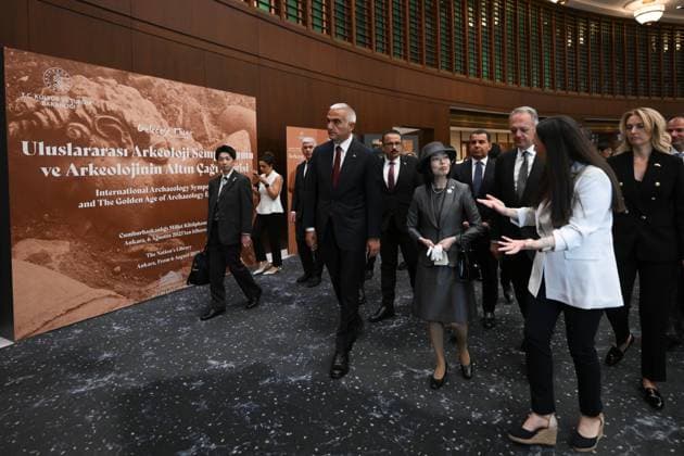 Japanese Princess Akiko of Mikasa in Ankara ANKARA, TURKIYE - SEPTEMBER 17: Princess Akiko of Mikasa visits the exhibition The Birth of a Vision: The Legacy for the Future Project - The Golden Age of Archaeology. at the Presidential National Library in Ankara, Turkiye on September 17, 2025. Turkish Minister of Culture and Tourism Mehmet Nuri Ersoy also attended the visit. Harun Ozalp Anadolu Ankara Turkey. Editorial use only. Please get in touch for any other usage.  Copyright: x2025xAnadoluxHarunxOzalpx