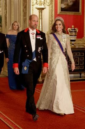 Bilder des Jahres 2025, Entertainment 09 September . 17 09 2025. Windsor , United Kingdom. Prince William and Kate Middleton, the Prince and Princess of Wales, arriving for a State Banquet at Windsor Castle, on the first day of the Trump State Visit to the United Kingdom.  xi-Imagesx xPoolx IIM-26238-0296