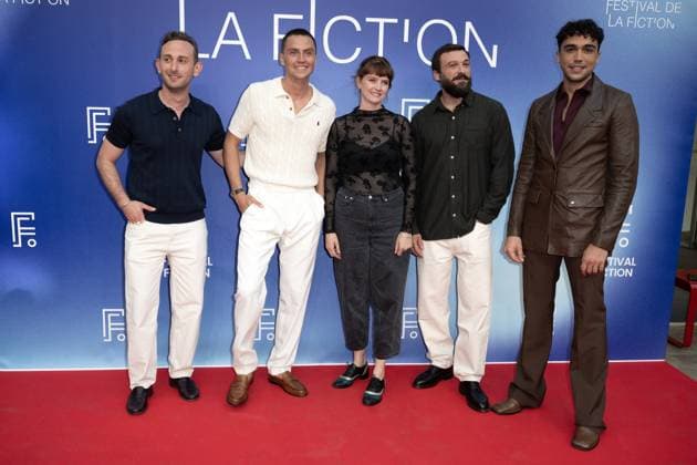 Rochelle Fiction Festival Kacey Mottet-Klein, Louis Peres, Pauline Etienne, Thibaut Evrard and Carl Malapa attend Les Sentinelles Photocall during the 27th La Rochelle Fiction Festival on September 17, 2025 in La Rochelle, France.Photo by David NIVIERE ABACAPRESS.COM LA ROCHELLE France  Copyright: xNivierexDavid ABACAPRESS.COMx