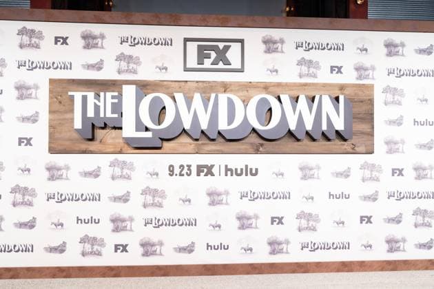 September 17, 2025, Bronx, New York, USA: Background set up for FX premiere of The Lowdown on Hulu at Brooklyn Academy of Music in New York, NY on September 17, 2025. Bronx USA - ZUMAr339 20250917_znp_r339_027 Copyright: xLevxRadinx