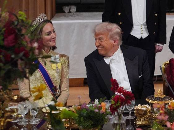 Bilder des Jahres 2025, Entertainment 09 September . 17 09 2025. Windsor, United Kingdom. US President Donald Trump with Kate Middleton, the Princess of Wales, at a State Banquet at Windsor Castle on the first day of the State Visit to the United Kingdom.  xi-Imagesx xPoolx IIM-26238-0370
