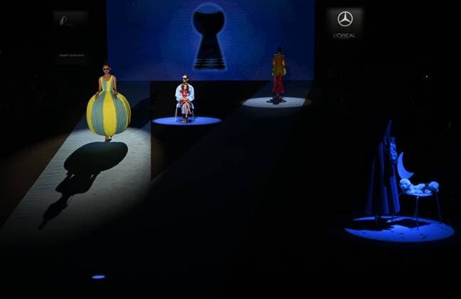 Mercedes-Benz Fashion Week Madrid 2026 MADRID, SPAIN - SEPTEMBER 18: A model walks the runway to present a creation during the Agatha Ruiz de la Prada show at Mercedes-Benz Fashion Week Madrid 2026 Spring Summer at IFEMA in Madrid, Spain on September 18, 2025. Burak Akbulut Anadolu Madrid Spain. Editorial use only. Please get in touch for any other usage.  Copyright: x2025xAnadoluxBurakxAkbulutx