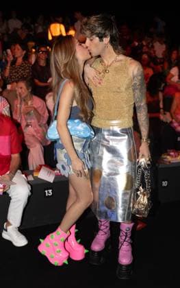 Agatha Ruiz de la Pradas fashion show at MBFW Madrid Influencers Samantha Costantini and Tote Fernández during Agatha Ruiz de la Pradas fashion show, at the 82nd edition of Mercedes Benz Fashion Week Madrid, at Ifema in Madrid, on September 18, 2025, in Madrid Spain This years edition is held from September 17 to 21 and commemorates the 40th anniversary of the runway show During the show, the designer presents her first collection designed with artificial intelligence 18 SEPTEMBER 2025 Madrid Madrid Madrid Spain  Copyright: xEduardoxParrax 6963093