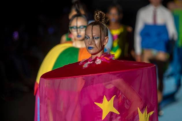 Agatha Ruiz de la Prada, Madrid Fashion Week in Madrid, Spain - 18 Sept 2025 A model walks the runway for Agatha Ruiz de la Prada s Spring Summer 2026 collection during the 40th Mercedes-Benz Fashion Week in Madrid. Madrid Spain Copyright: xLuisxSotox xSOPAxImagesx LSOTOARP16