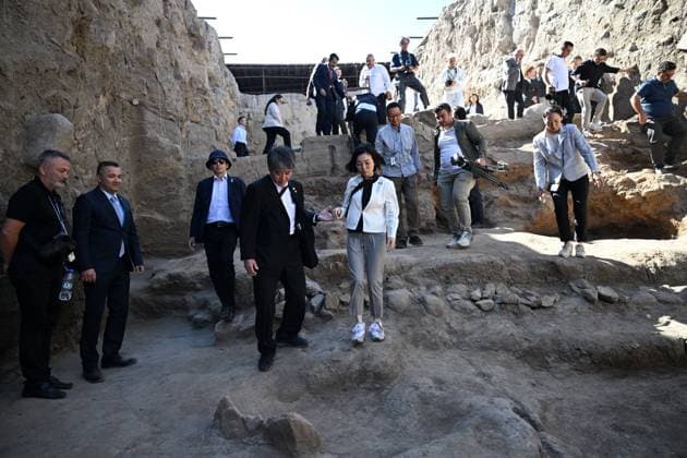 Princess Akiko of Mikasa of Japan visits the excavation site in Turkiye KIRSEHIR, TURKIYE - SEPTEMBER 18: Princess Akiko of Mikasa of Japan visits the Kaman-Kalehoyuk excavation site, supported by the Japanese Government on September 18, 2025 in Kaman district of Kirsehir, Turkiye. Sercan Kucuksahin Anadolu Kirsehir Turkey. Editorial use only. Please get in touch for any other usage.  Copyright: x2025xAnadoluxSercanxKucuksahinx