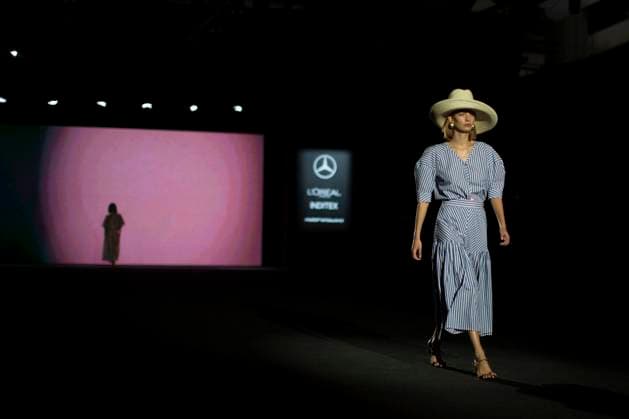 September 18, 2025, Madrid, Madrid, Spain: A model walks the runway for during the The Label Edition Spring Summer 2026 collection runway show during the 40th Mercedes-Benz Fashion Week in Madrid. Madrid Spain - ZUMAs296 20250918_znp_s296_021 Copyright: xLuisxSotox