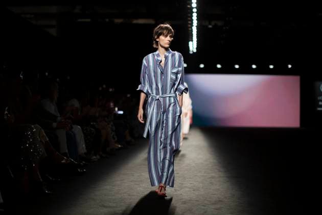 September 18, 2025, Madrid, Madrid, Spain: A model walks the runway for during the The Label Edition Spring Summer 2026 collection runway show during the 40th Mercedes-Benz Fashion Week in Madrid. Madrid Spain - ZUMAs296 20250918_znp_s296_022 Copyright: xLuisxSotox