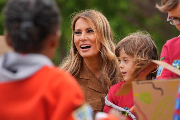 The Princess of Wales and Melania Trump meet Scouts The Princess of Wales and Melania Trump meet members of the Scouts Squirrels programme in Frogmore Gardens on the final day of US President Donald Trump s second state visit to the UK, at Windsor Castle, Windsor, Berkshire, UK, on the 18th September 2025. Picture by Yui Mok WPA-Pool Windsor Windsor Castle Berkshire United Kingdom  WHA-0803
