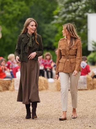 The Princess of Wales and Melania Trump meet Scouts The Princess of Wales and Melania Trump meet members of the Scouts Squirrels programme in Frogmore Gardens on the final day of US President Donald Trump s second state visit to the UK, at Windsor Castle, Windsor, Berkshire, UK, on the 18th September 2025. Picture by Yui Mok WPA-Pool Windsor Windsor Castle Berkshire United Kingdom  WHA-0803