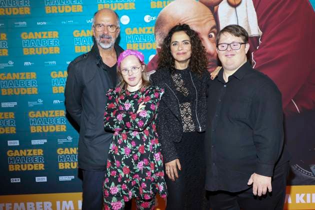abb Christoph Maria Herbst, Neele Buchholz, Sesede Terziyan, Nico Randel as guests on the premiere tour for the film Ganzer halber Bruder at Holi Kino on 17 09 2025 in Hamburg