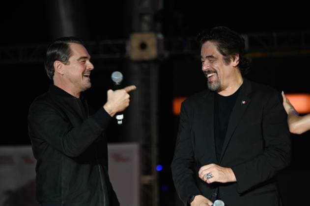One Battle After Another Red Carpet Actors (L-R) Leonardo DiCaprio and Benicio del Toro attend the red carpet for ˜One Battle After Another™ fan event at Toreo Parque Central. on September 18, 2025 in Mexico City, Mexico. Mexico City CDMX Mexico Copyright: xCarlosxTischlerx