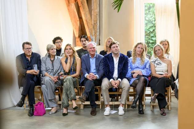 Amsterdam, The Netherlands, 2025-09-18 18:04:26 AMSTERDAM, September 18, 2025, Studio Noorderfabriek, My Lima Lima Fashion Show, a unique event where fashion, sustainability, and social impact converge. PHOTO: NLBeeld Patrick van Emst. Pictured: Eloise van Oranje with Prince Constantijn and Princess Laurentiien. Credit: NL Beeld Patrick van Emst  Copyright: xx x