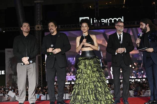Red carpet for ˜One Battle After Another™ fan event at Toreo Parque Central Featuring: Leonardo DiCaprio, Benicio del Toro, Chase Infiniti, Paul Thomas Anderson Where: Mexico City, Mexico When: 18 Sep 2025 Credit: Carlos Tischler EyePix INSTARimages EDITORIAL USE ONLY. NOT FOR USE BY NEWSPAPERS BASED IN THE UK. Copyright: xx instar55105494