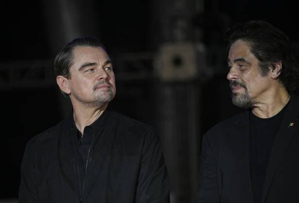 Red carpet for ˜One Battle After Another™ fan event at Toreo Parque Central Featuring: Leonardo DiCaprio, Benicio del Toro Where: Mexico City, Mexico When: 18 Sep 2025 Credit: Carlos Tischler EyePix INSTARimages EDITORIAL USE ONLY. NOT FOR USE BY NEWSPAPERS BASED IN THE UK. Copyright: xx instar55105495