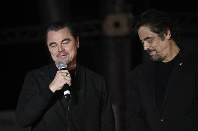 Red carpet for ˜One Battle After Another™ fan event at Toreo Parque Central Featuring: Leonardo DiCaprio, Benicio del Toro Where: Mexico City, Mexico When: 18 Sep 2025 Credit: Carlos Tischler EyePix INSTARimages EDITORIAL USE ONLY. NOT FOR USE BY NEWSPAPERS BASED IN THE UK. Copyright: xx instar55105512