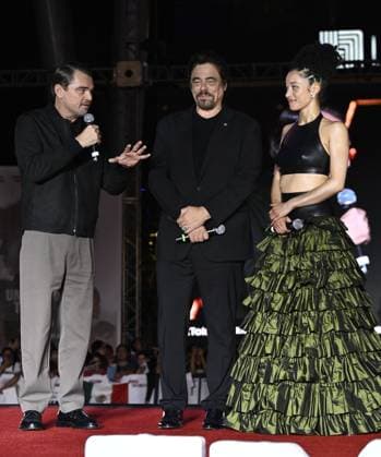 Red carpet for ˜One Battle After Another™ fan event at Toreo Parque Central Featuring: Leonardo DiCaprio, Benicio del Toro, Chase Infiniti Where: Mexico City, Mexico When: 18 Sep 2025 Credit: Carlos Tischler EyePix INSTARimages EDITORIAL USE ONLY. NOT FOR USE BY NEWSPAPERS BASED IN THE UK. Copyright: xx instar55105514