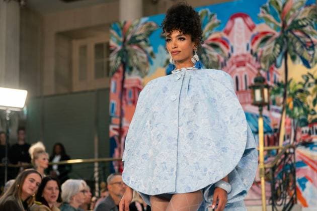 Paul Costelloe LFW SS26 Runway Show at the Waldorf. A model walks at the Paul Costelloe London Fashion Week SS26 Runway at the Waldorf., Credit:Lounis Tiar Avalon United Kingdom, London  Copyright: xLounisxTiarx xAvalonx 1038595155