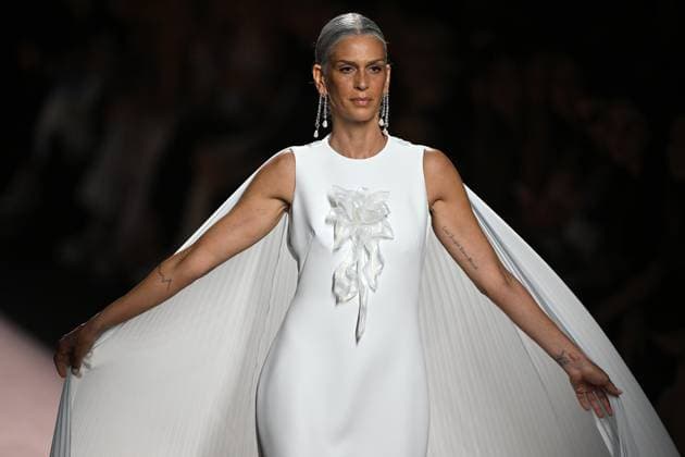 Mercedes Benz Fashion Week Madrid MADRID, SPAIN - SEPTEMBER 19: A model presents a creation from Isabel Sanchis spring-summer 2026 collection during the Mercedes Benz Fashion Week at IFEMA in Madrid, Spain on September 19, 2025. Burak Akbulut Anadolu Madrid Spain. Editorial use only. Please get in touch for any other usage.  Copyright: x2025xAnadoluxBurakxAkbulutx