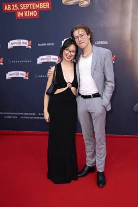Purnima Graetz and Thilo Fridolin Matthes at the Die Schule der Magischen Tiere 4 movie premiere at Zoo Palast in Berlin on 19 09 2025 Die Schule der Magischen Tiere 4 movie premiere in Berlin