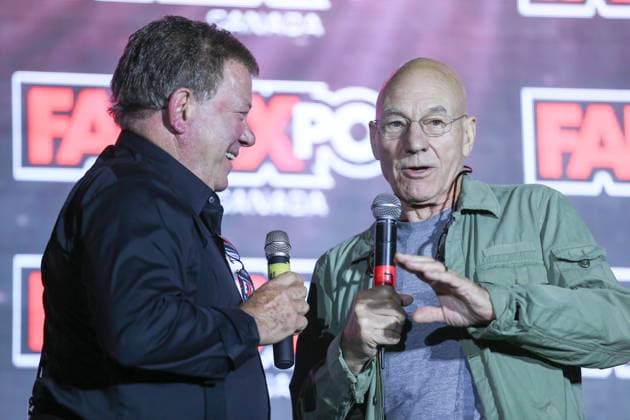 Fan Expo Toronto 2014 - Highlights Aug. 31, 2014 - Toronto, Ontario, Canada - Actors WILLIAM SHATNER and PATRICK STEWART delight a sold out audience during a Q&A session at Fan Expo Canada 2014 held in the Metro Toronto Convention Centre. Copyright: xChristopherxDrostx