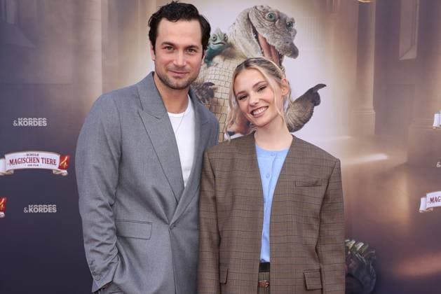 Samuel Schneider and Esther Graf at the Die Schule der Magischen Tiere 4 movie premiere at Zoo Palast in Berlin on 19 09 2025 Die Schule der Magischen Tiere 4 movie premiere in Berlin