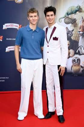 Leonard Conrads and Loris Sichrovsky at the premiere of the movie Die Schule der magischen Tiere 4 at Zoo Palast Berlin, 19 09 2025 Foto:xN.xKubelkax xFuturexImagex tiere_berlin_5922