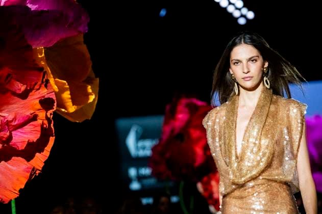 Model at the Lola Casademunt by Maite Fashion Show at the Mercedes Benz Fashion Week Madrid Spring Summer 2026 at the Ifema Madrid exhibition center, 19 09 2025 Foto:xDyDxFotografosx xFuturexImagex casademunt_5949