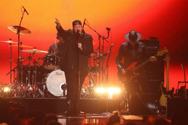 Jelly Roll performs on stage during the iHeartRadio Music Festival Concerts at T-Mobile Arena in Las Vegas, Nevada on Friday, September 19, 2025.  LAV2025091904 JAMESxATOA