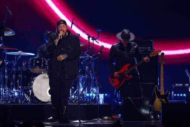 Jelly Roll performs on stage during the iHeartRadio Music Festival Concerts at T-Mobile Arena in Las Vegas, Nevada on Friday, September 19, 2025.  LAV2025091905 JAMESxATOA