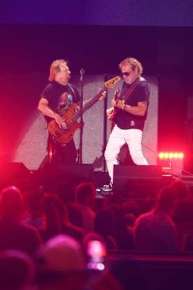 (L-R) Michael Anthony and Sammy Hagar perform on stage during the iHeartRadio Music Festival Concerts at T-Mobile Arena in Las Vegas, Nevada on Friday, September 19, 2025.  LAV2025091919 JAMESxATOA