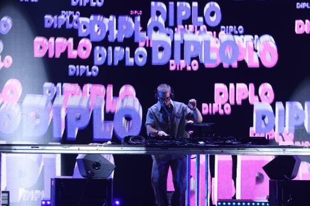 Diplo performs on stage during the iHeartRadio Music Festival Concerts at T-Mobile Arena in Las Vegas, Nevada on Friday, September 19, 2025.  LAV2025091932 JAMESxATOA
